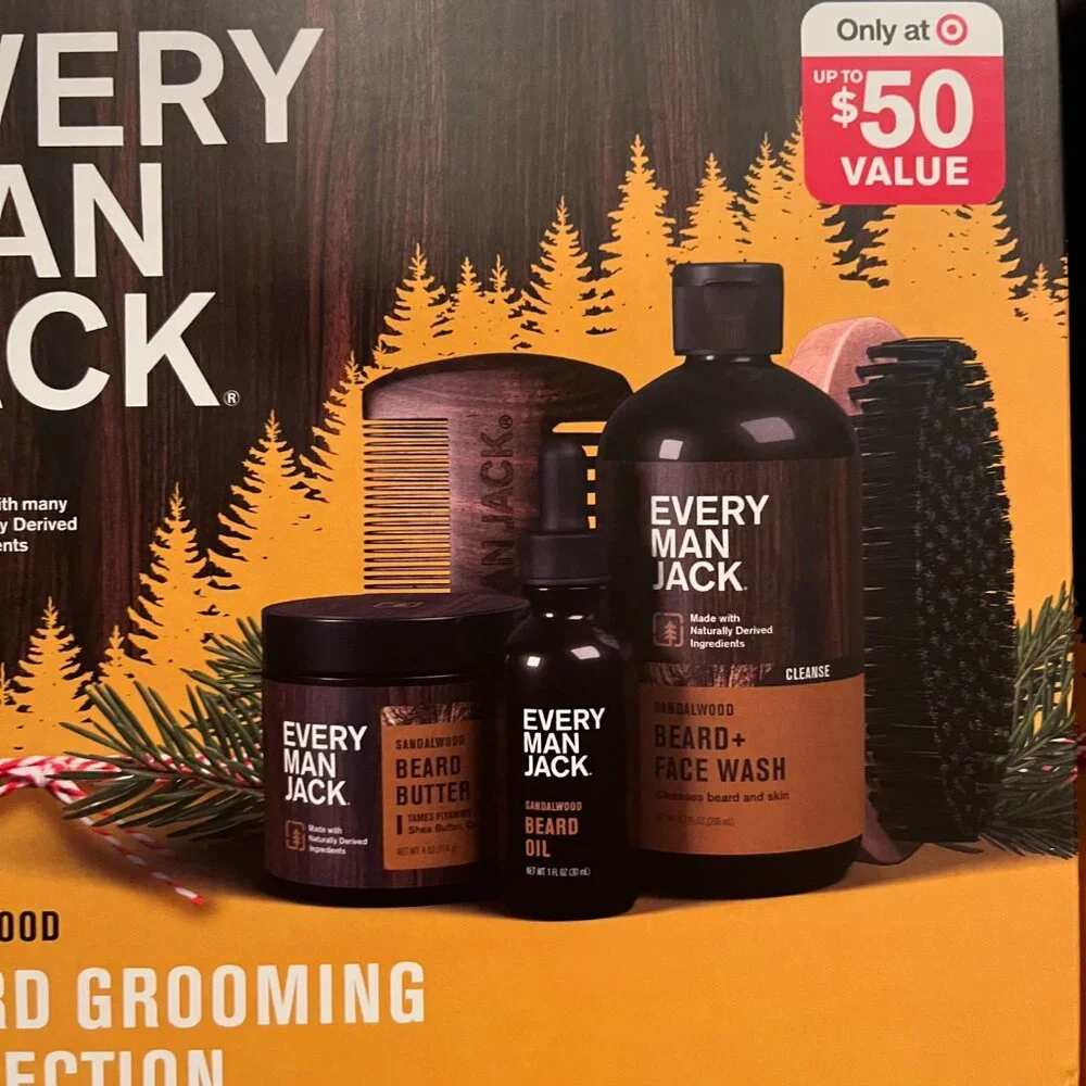 Every‎ Man Jack Sandalwood Beard Grooming Sets (TWO Sets) (new) h/x